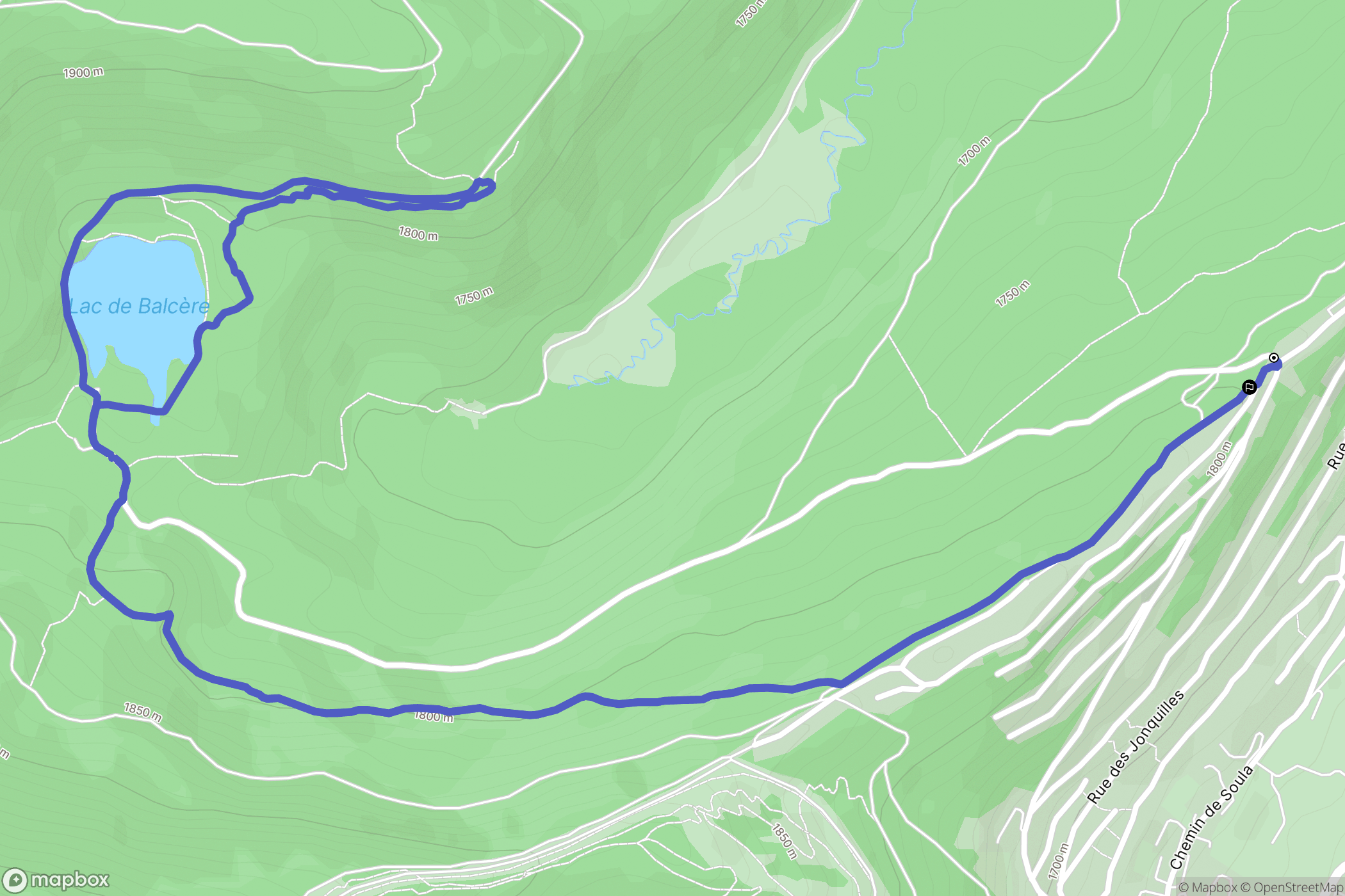 Les Angles : carte du parcours de randonnée - France