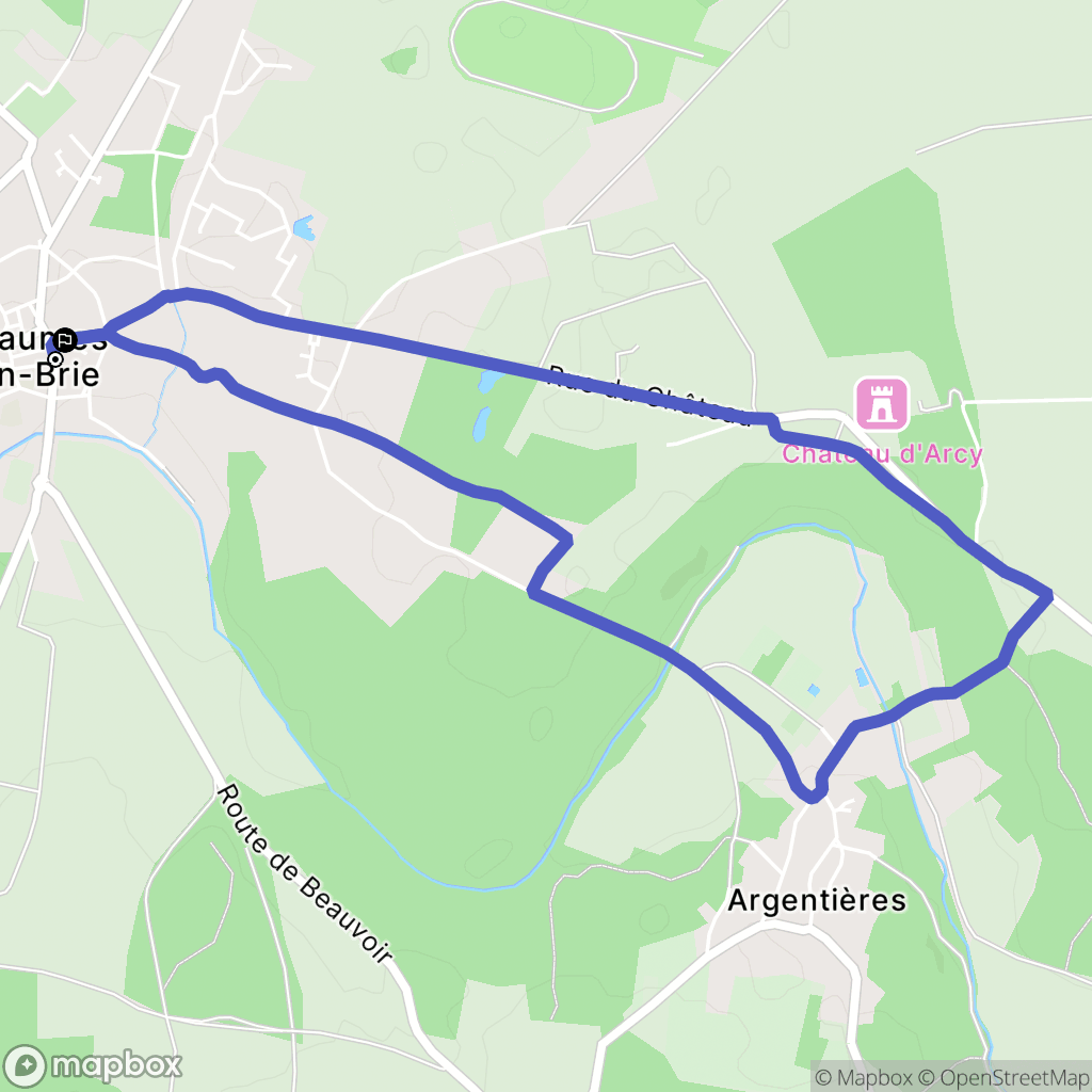Chaumes-en-Brie : carte du parcours de randonnée - France