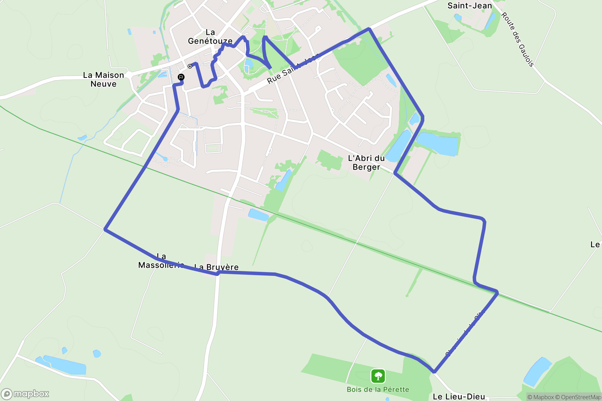 La Genétouze : carte du parcours de randonnée - France