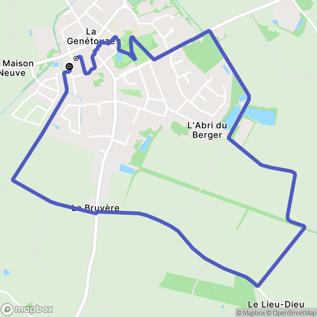 La Genétouze : carte du parcours de randonnée - France