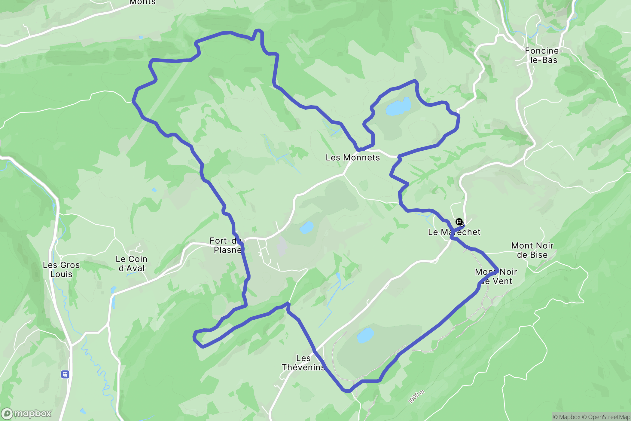Lac-des-Rouges-Truites : carte du parcours de randonnée - France