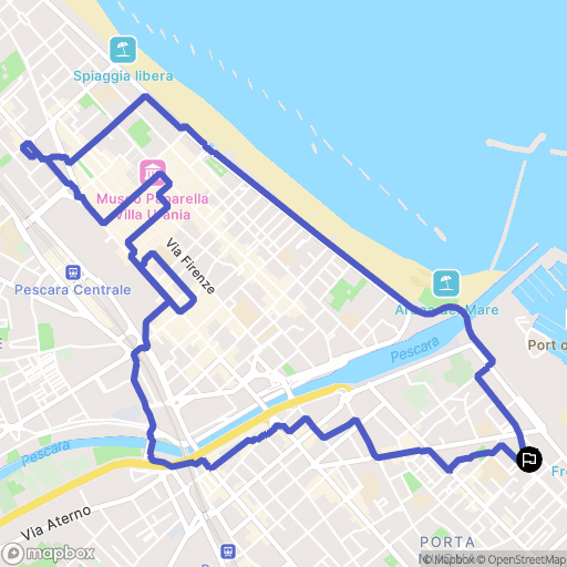 Pescara : carte du parcours de randonnée - Italy