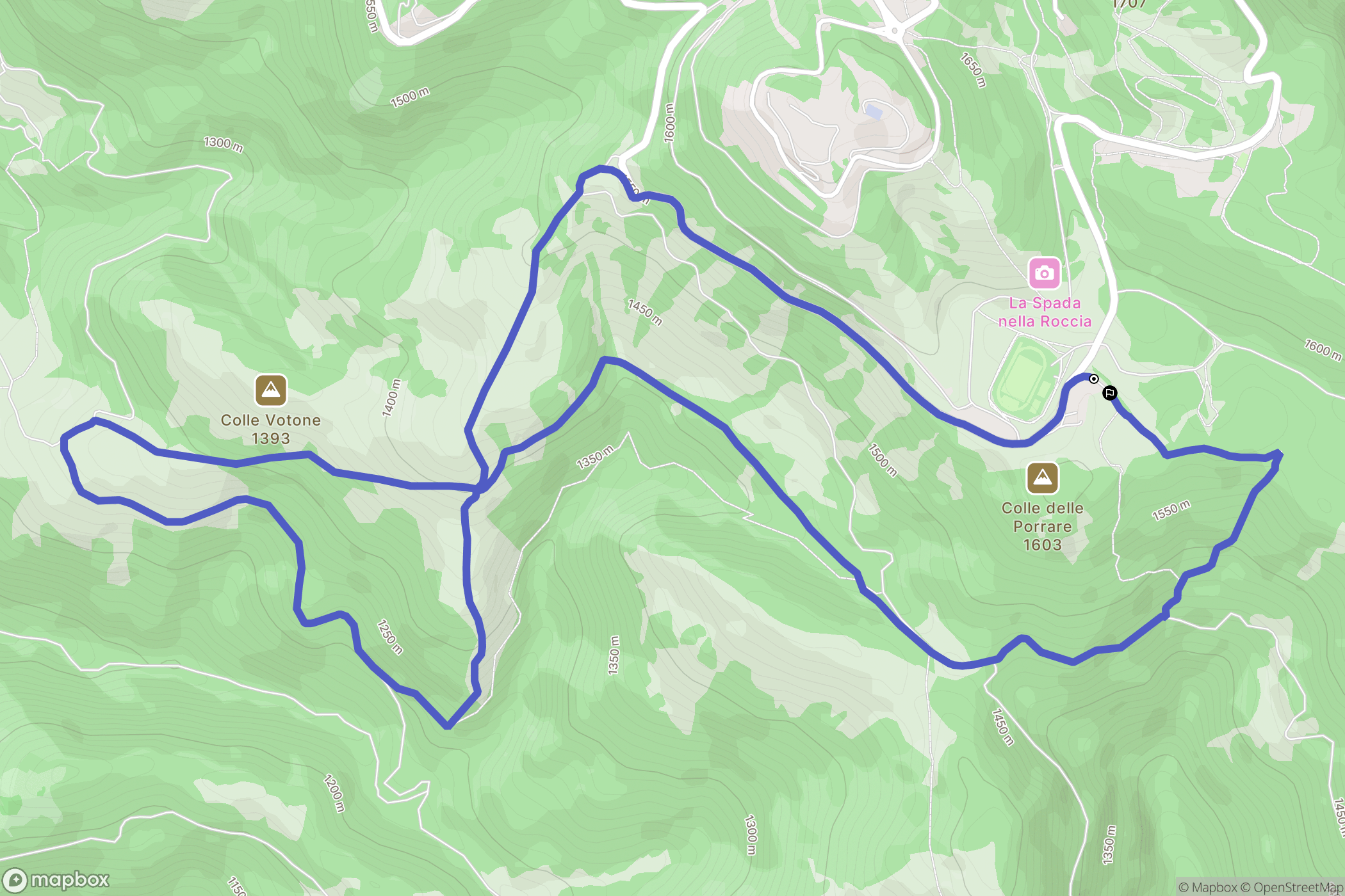  : carte du parcours de randonnée - Italy