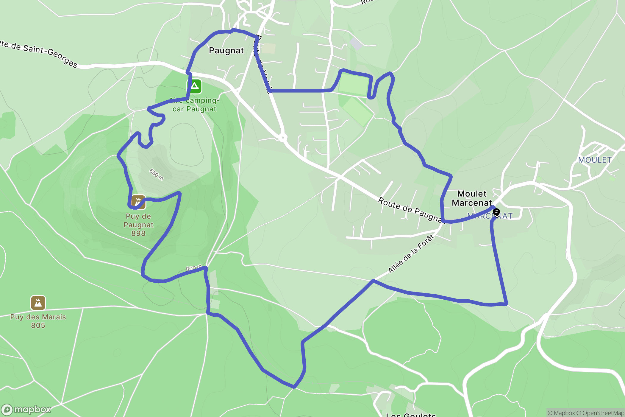 Volvic : carte du parcours de randonnée - France