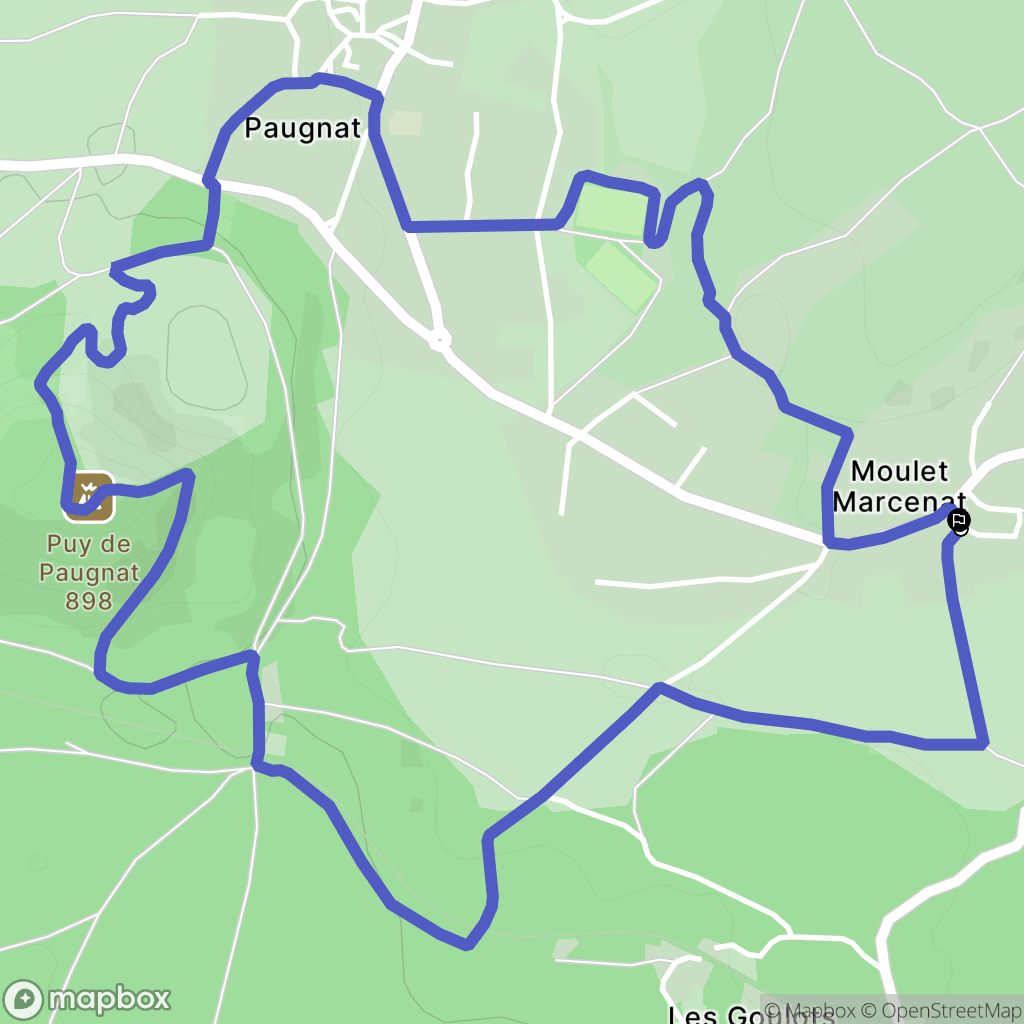 Volvic : carte du parcours de randonnée - France