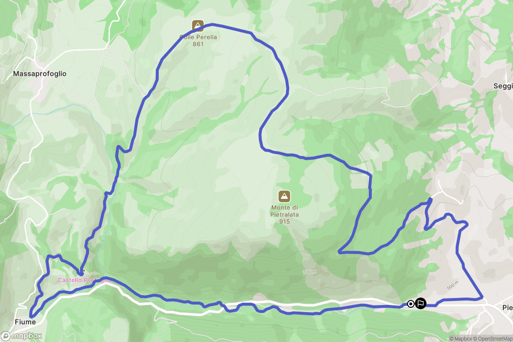 Pieve Torina : carte du parcours de randonnée - Italy