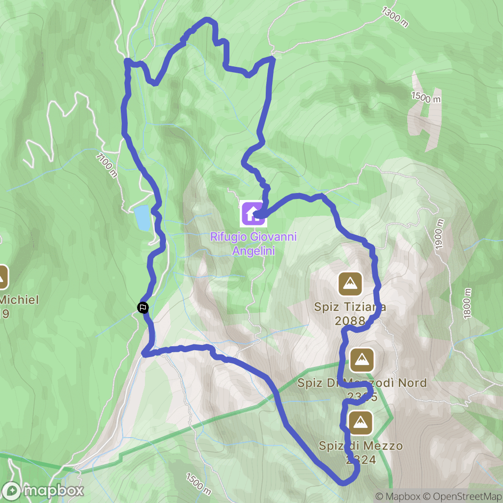 : carte du parcours de randonnée - Italy