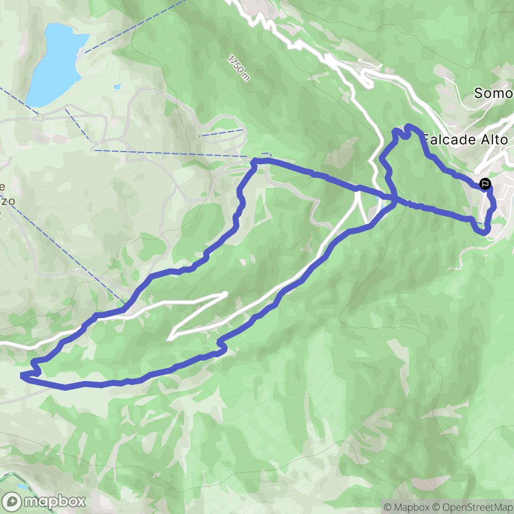 Piè Falcade : carte du parcours de randonnée - Italy