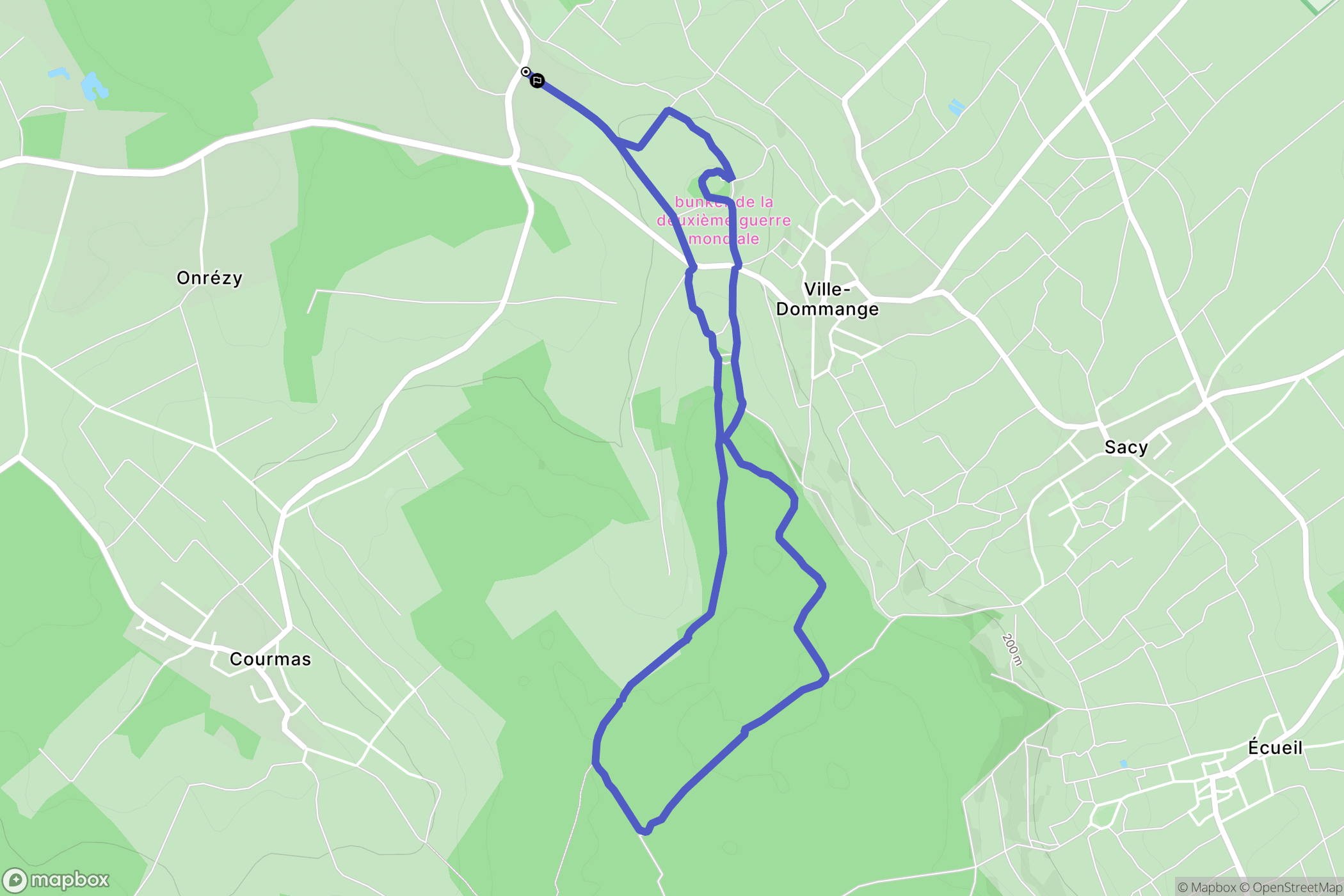 Jouy-lès-Reims : carte du parcours de randonnée - France