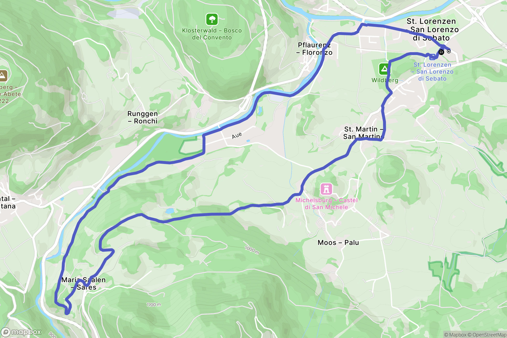 San Lorenzo di Sebato : carte du parcours de randonnée - Italy