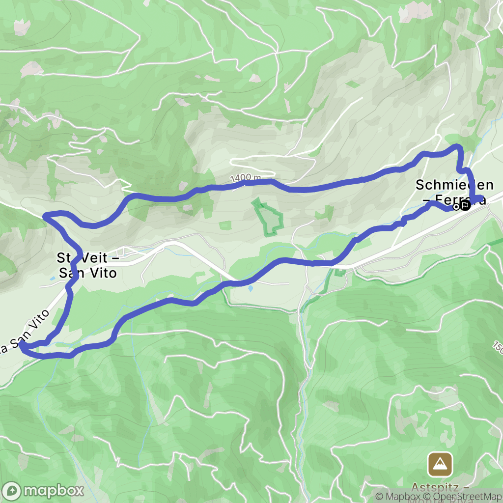 Ferrara : carte du parcours de randonnée - Italy