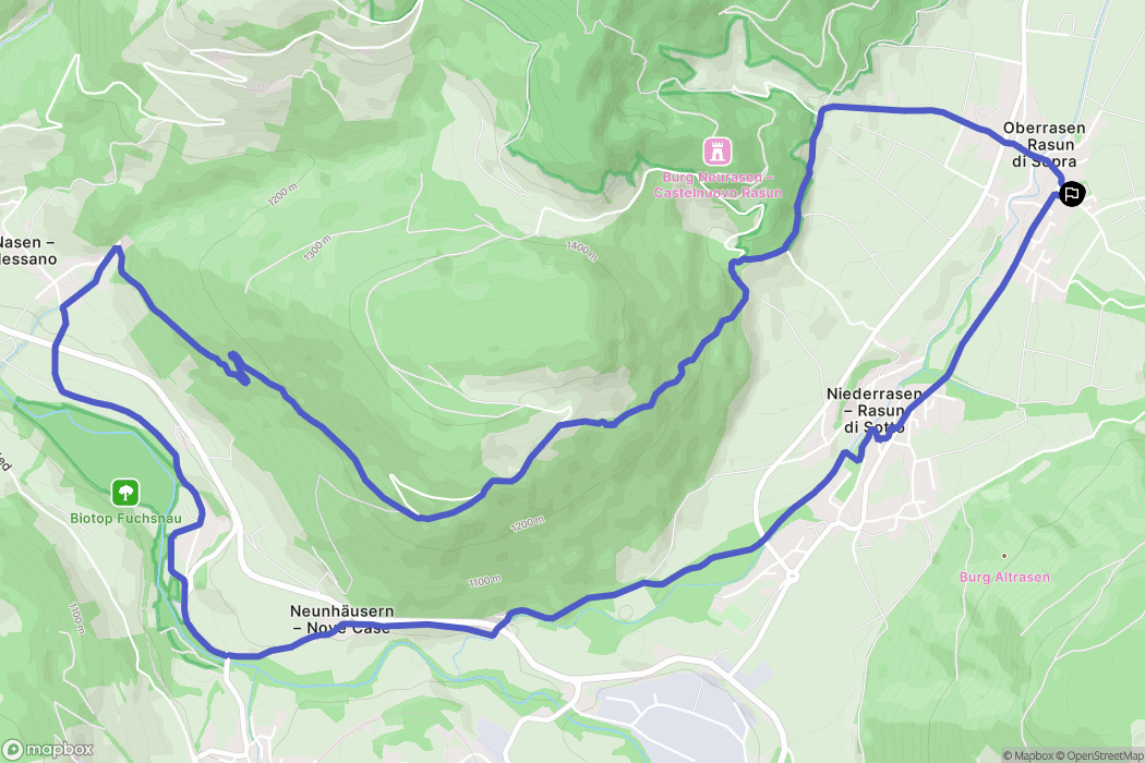 Oberrasen : carte du parcours de randonnée - Italy