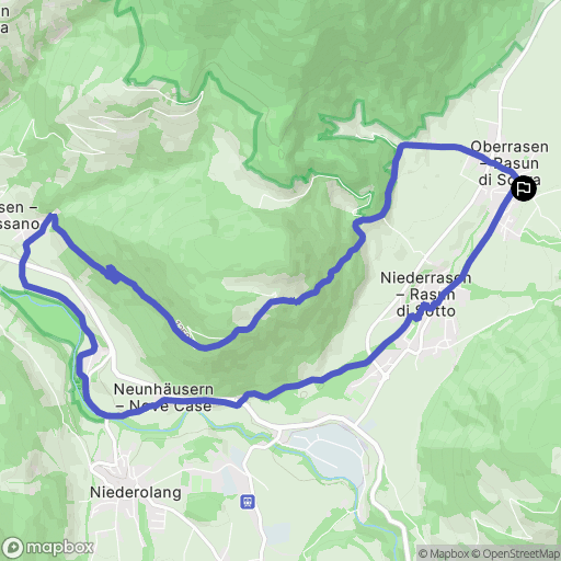 Oberrasen : carte du parcours de randonnée - Italy