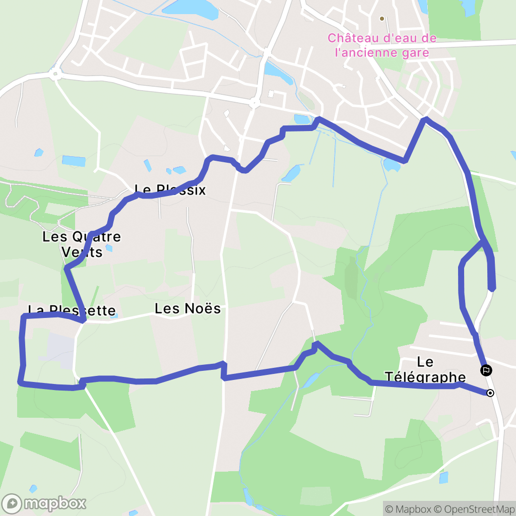 Orgères : carte du parcours de randonnée - France