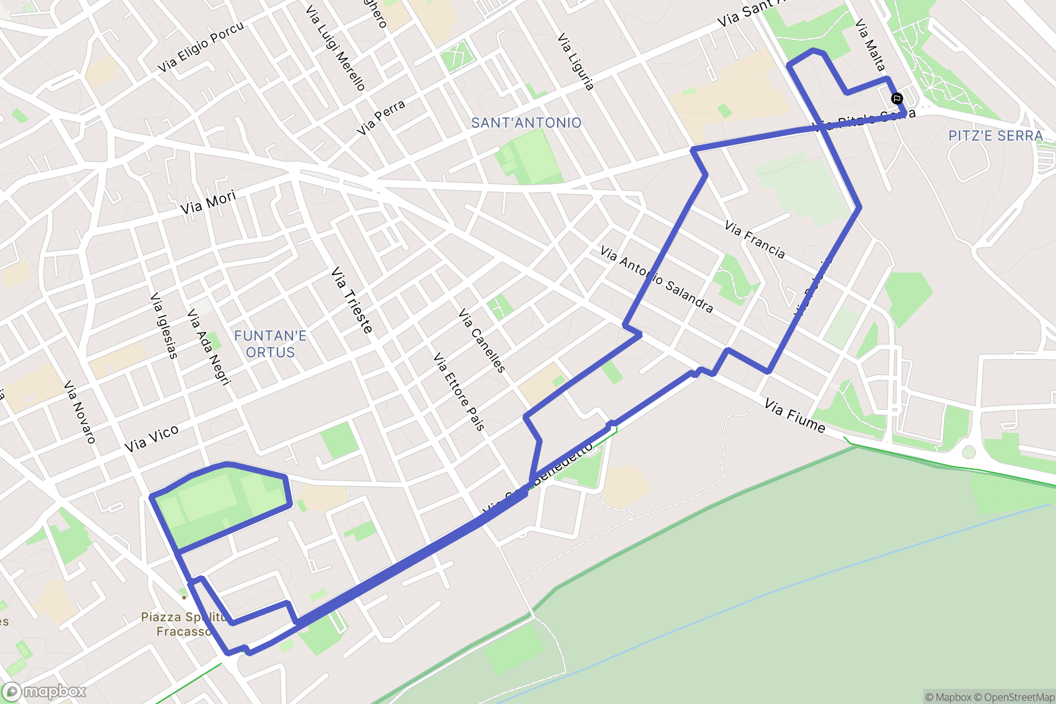 Quartu Sant'Elena : carte du parcours de randonnée - Italy
