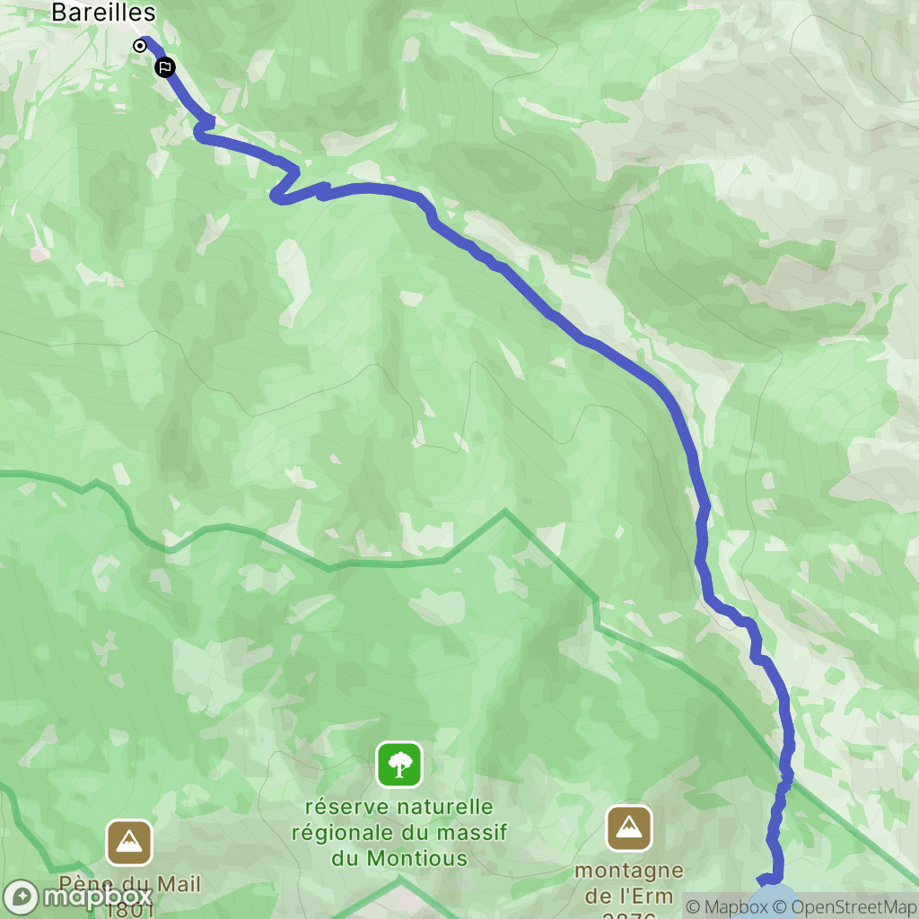 Bareilles : carte du parcours de randonnée - France