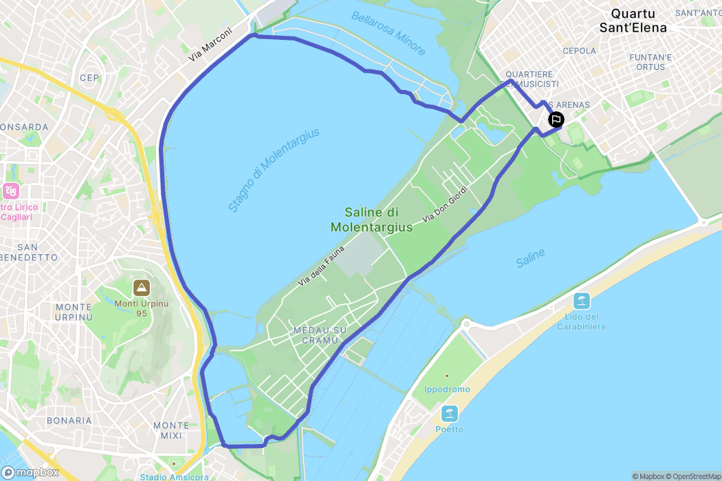 Quartu Sant'Elena : carte du parcours de randonnée - Italy