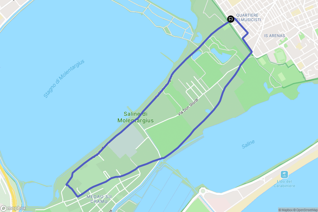 Quartu Sant'Elena : carte du parcours de randonnée - Italy
