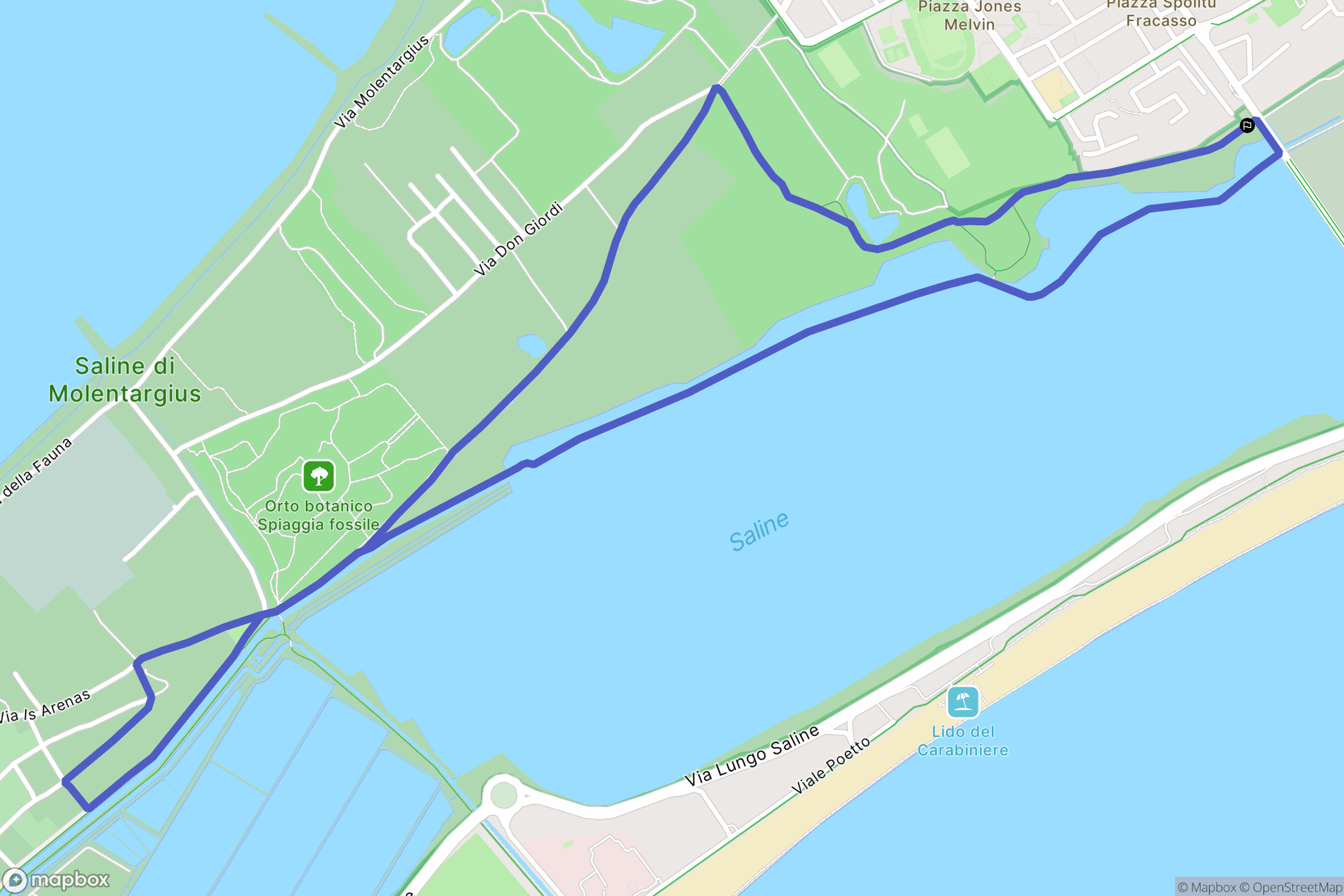Quartu Sant'Elena : carte du parcours de randonnée - Italy
