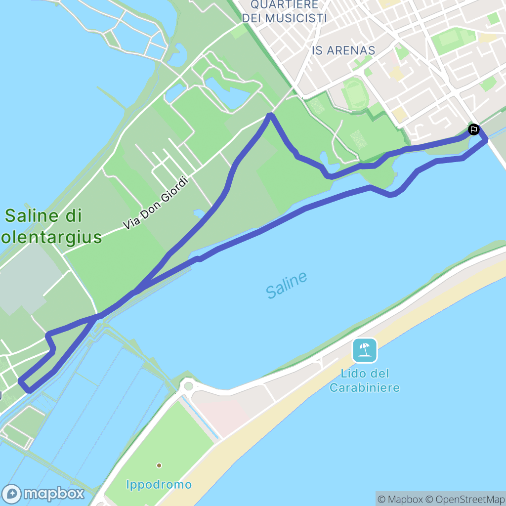 Quartu Sant'Elena : carte du parcours de randonnée - Italy
