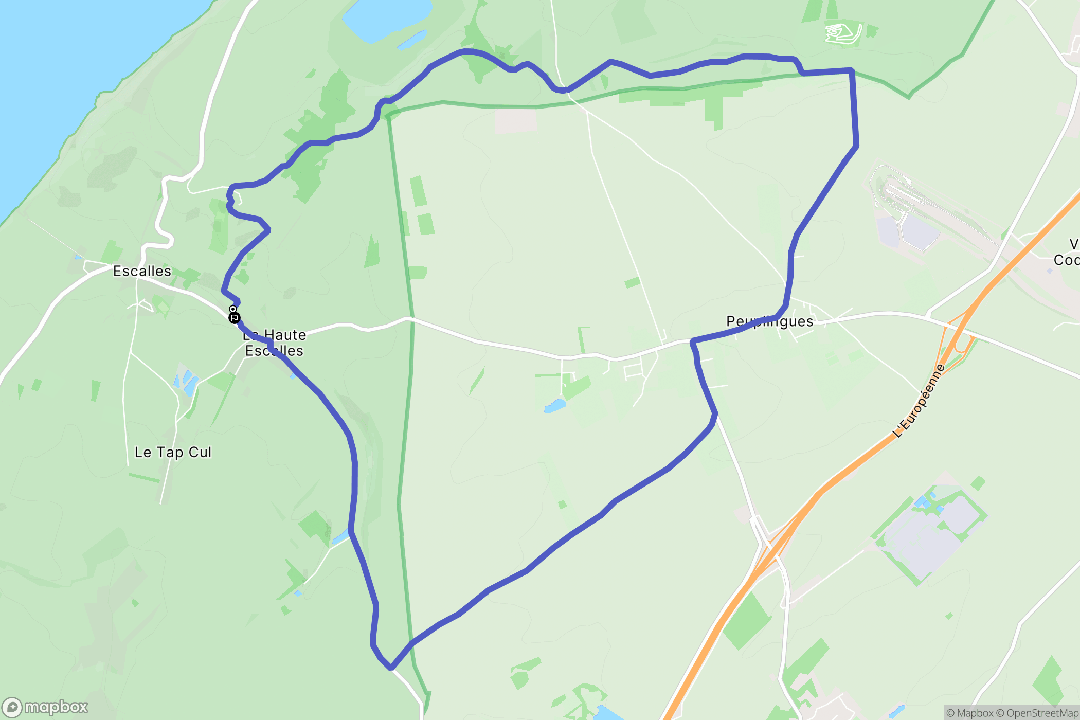 Escalles : carte du parcours de randonnée - France