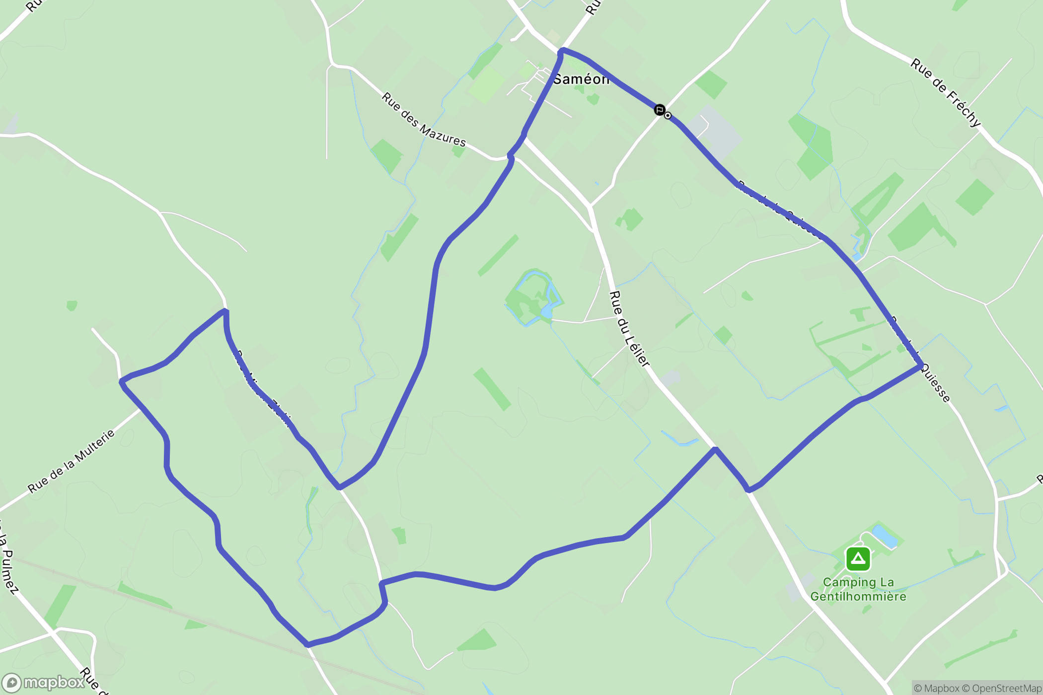 Saméon : carte du parcours de randonnée - France
