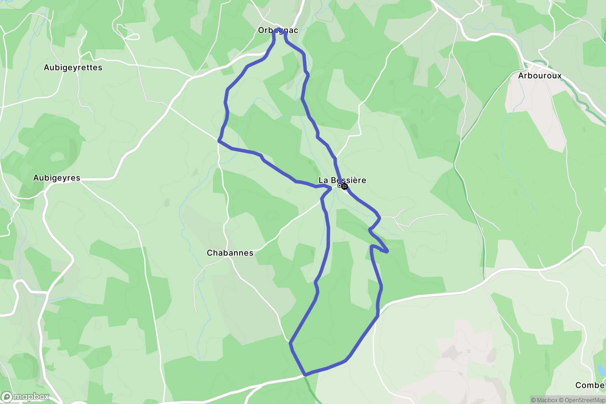 Peyre en Aubrac : carte du parcours de randonnée - France