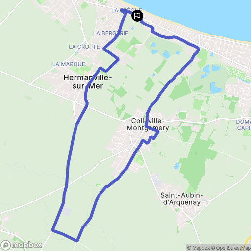 Hermanville-sur-Mer : carte du parcours de randonnée - France