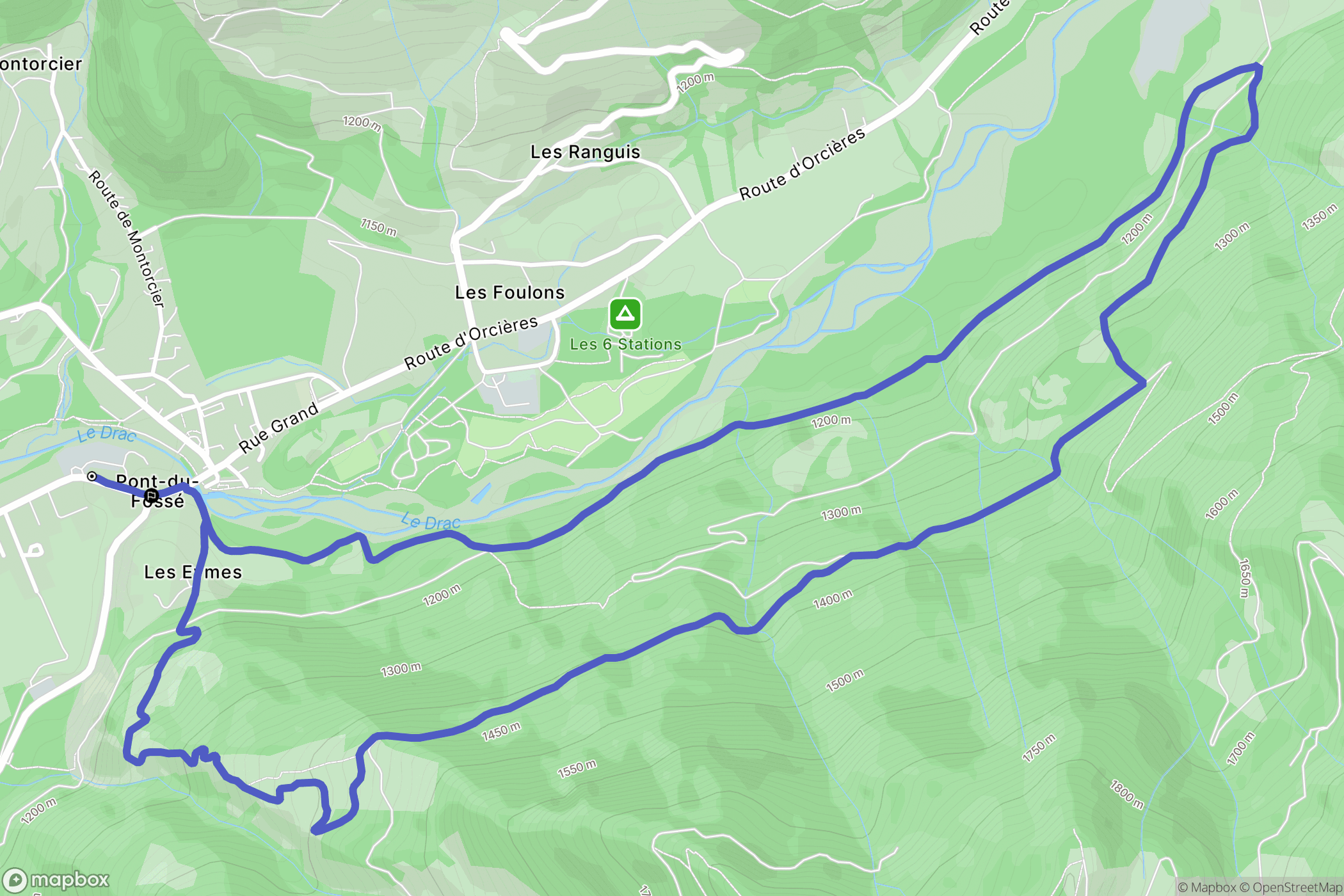 Saint-Jean-Saint-Nicolas : carte du parcours de randonnée - France