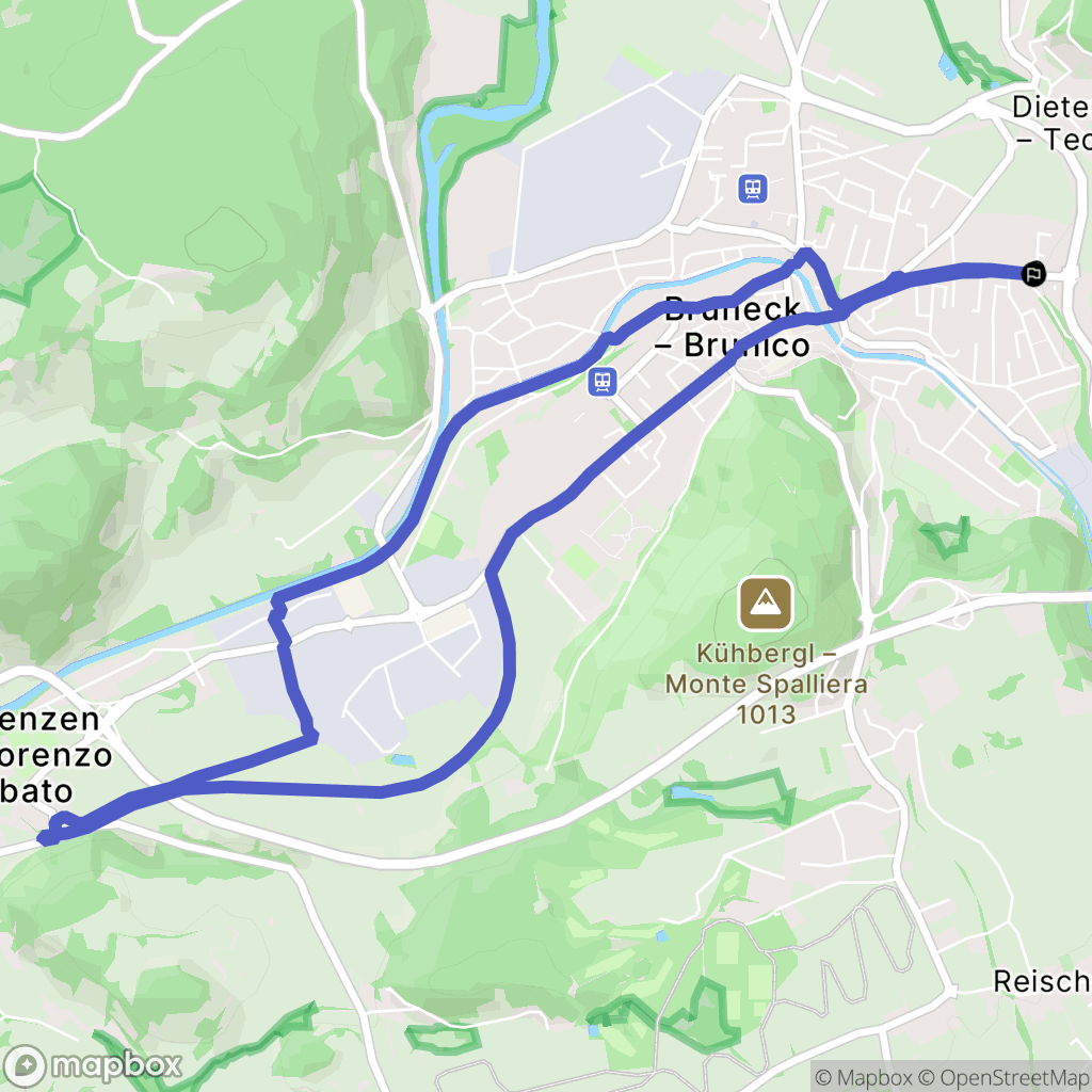 Brunico : carte du parcours de randonnée - Italy