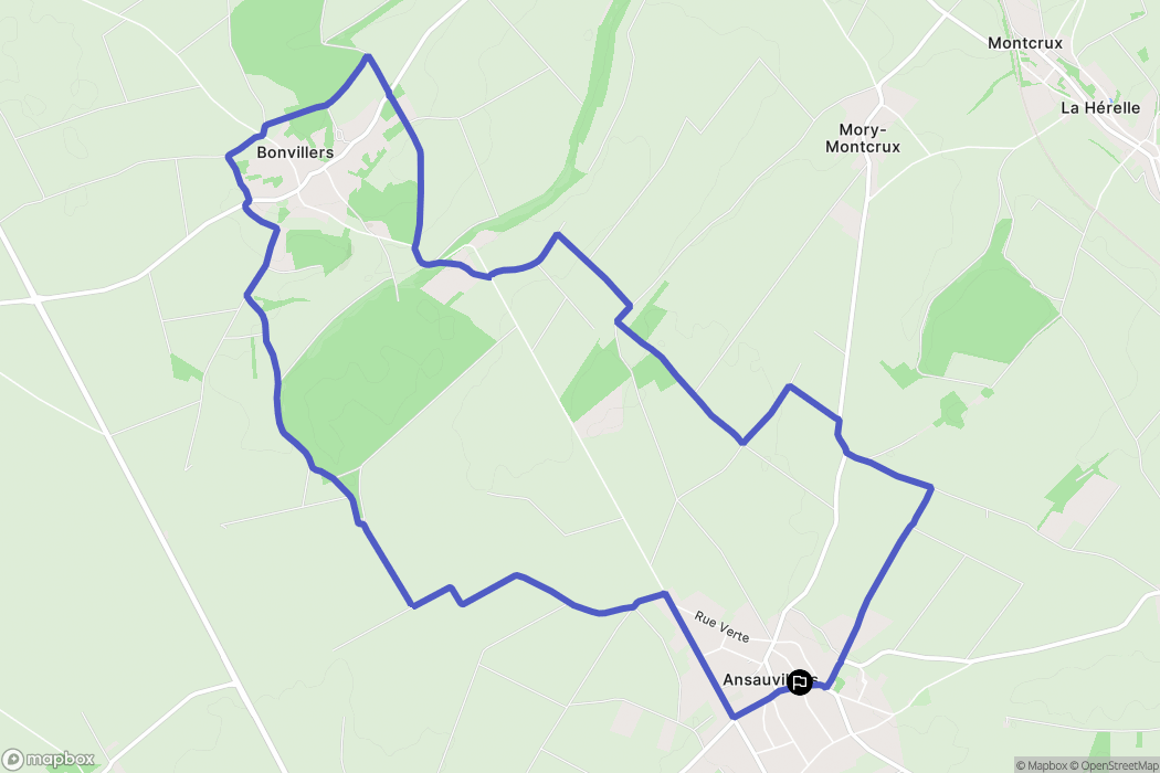 Ansauvillers : carte du parcours de randonnée - France