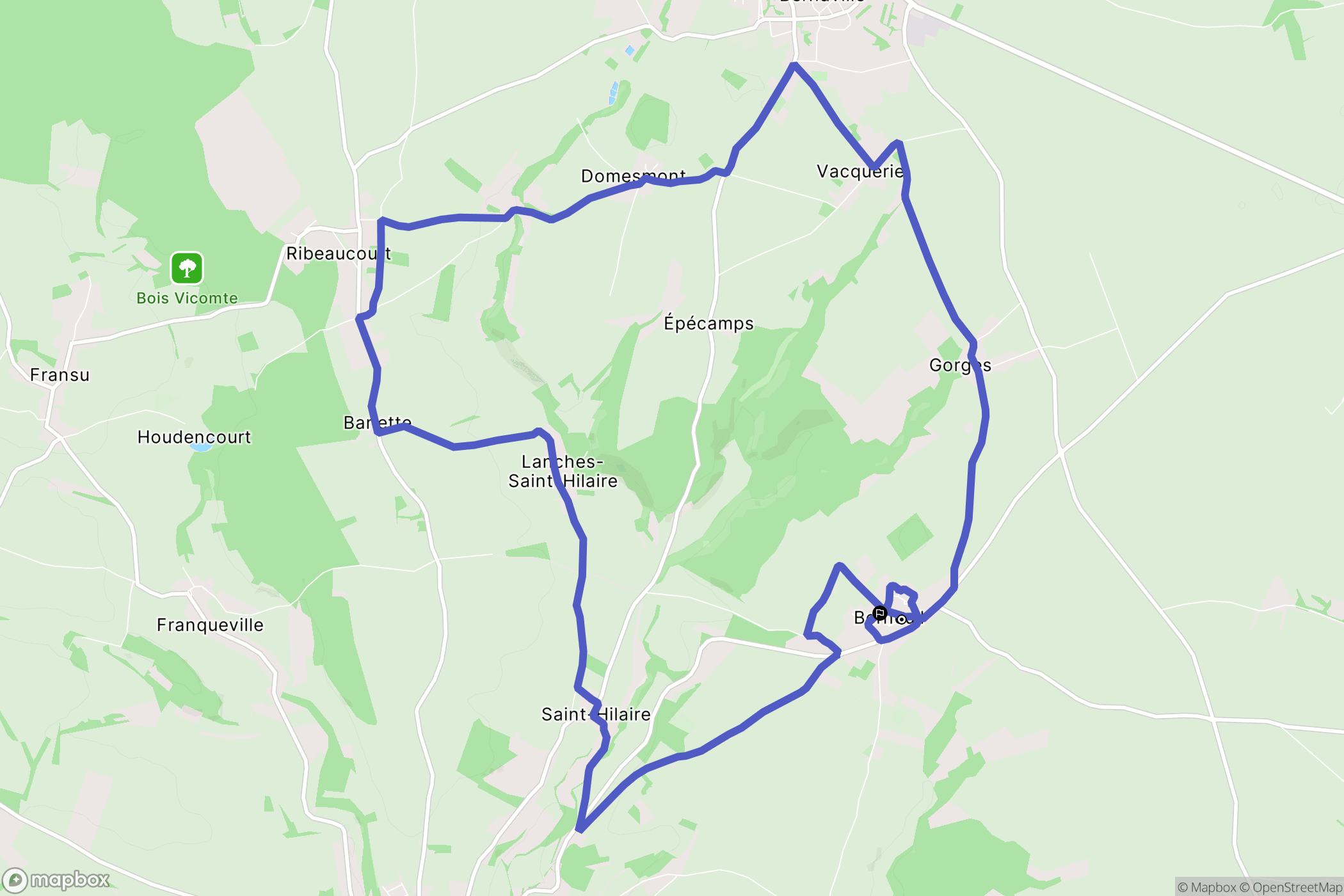 Berneuil : carte du parcours de randonnée - France