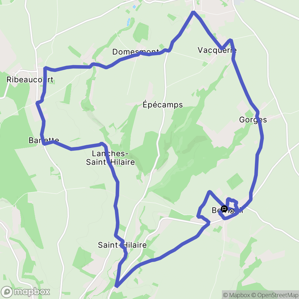 Berneuil : carte du parcours de randonnée - France