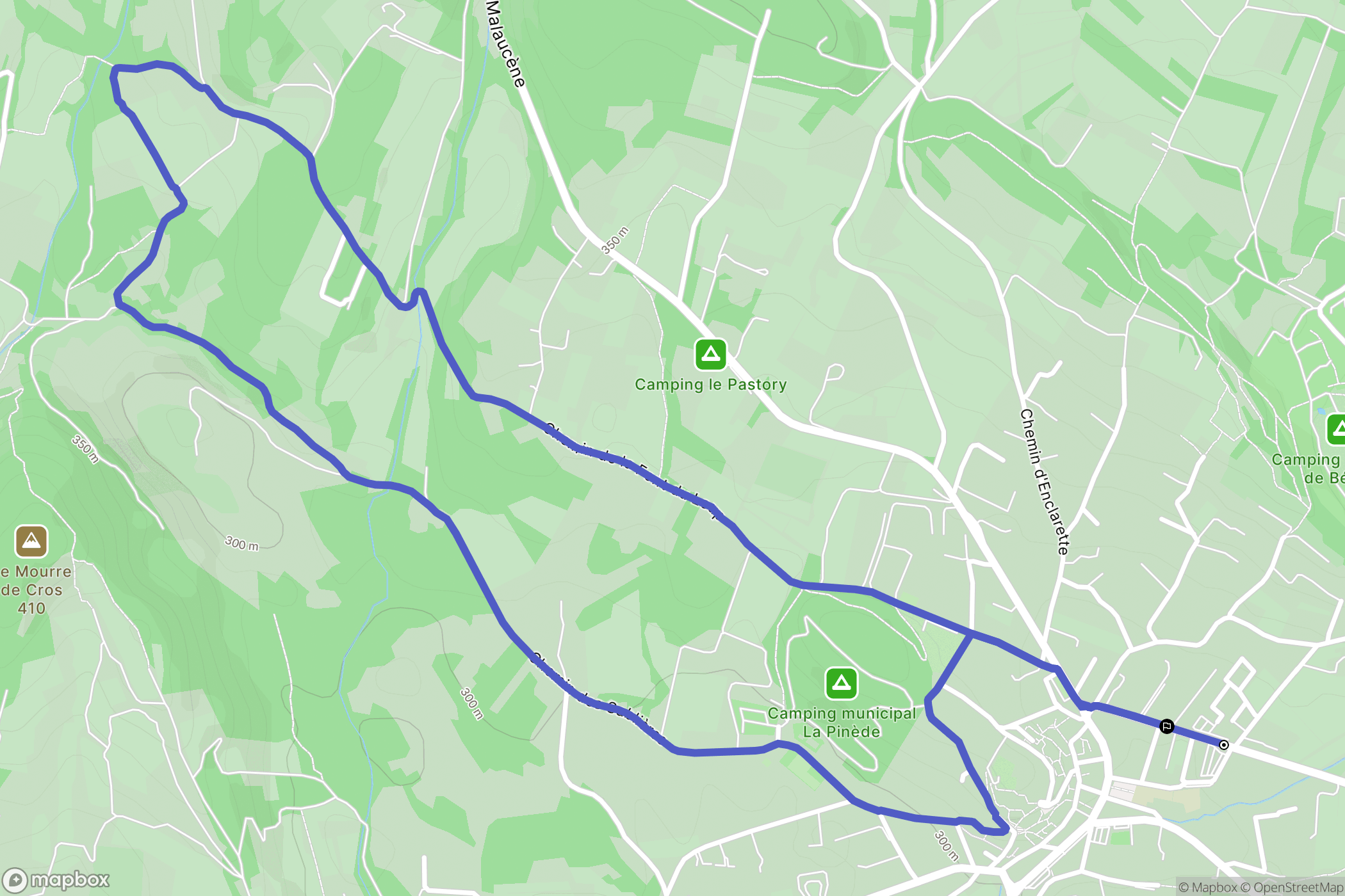 Bédoin : carte du parcours de randonnée - France