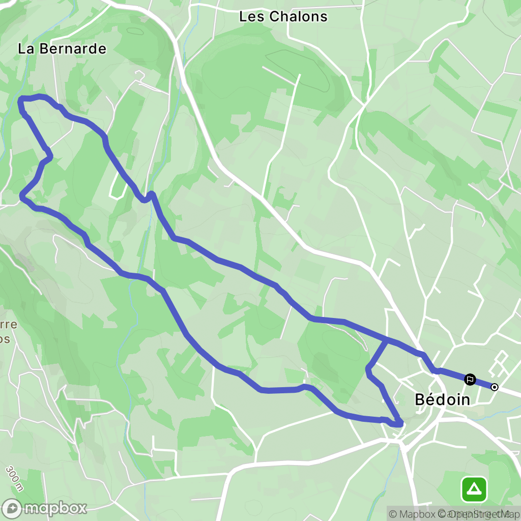 Bédoin : carte du parcours de randonnée - France