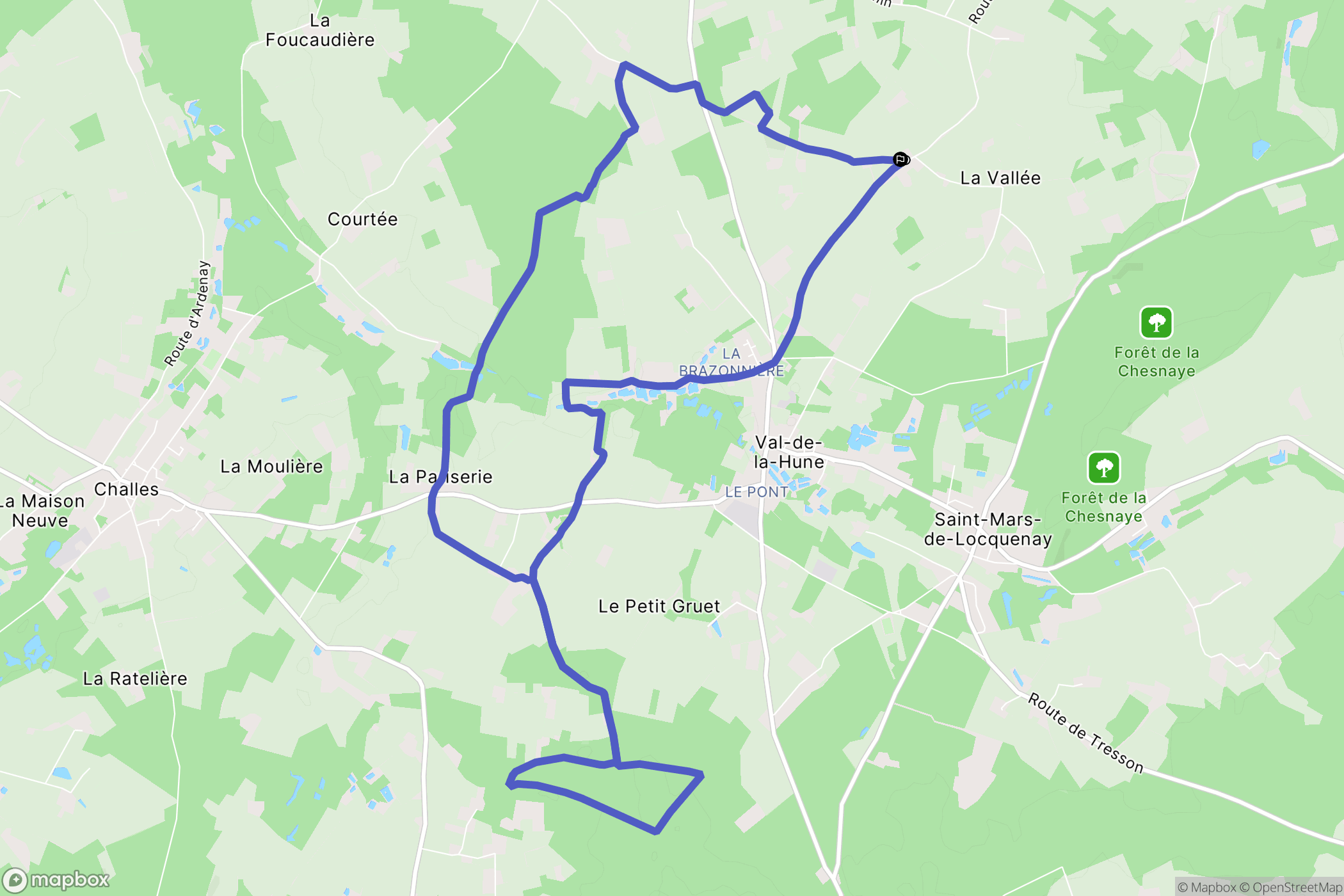 Volnay : carte du parcours de randonnée - France