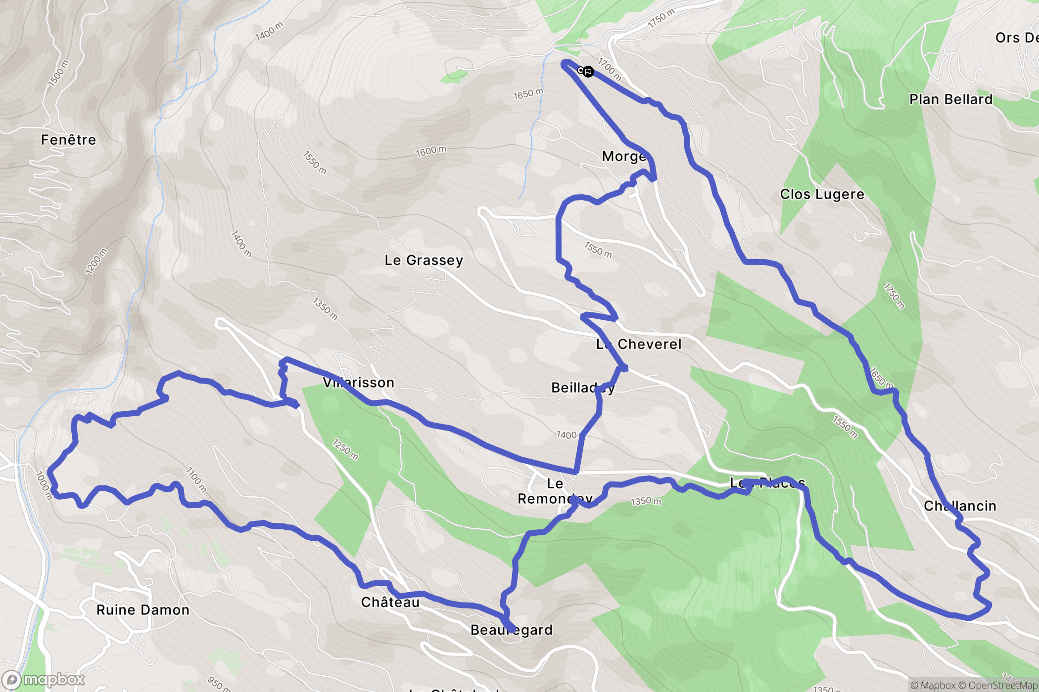 : carte du parcours de randonnée - Italy