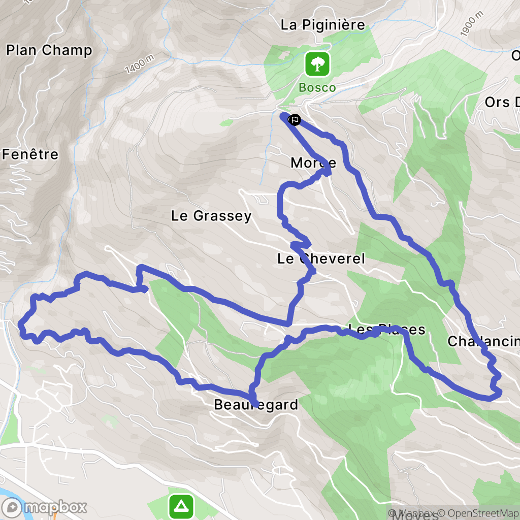 : carte du parcours de randonnée - Italy