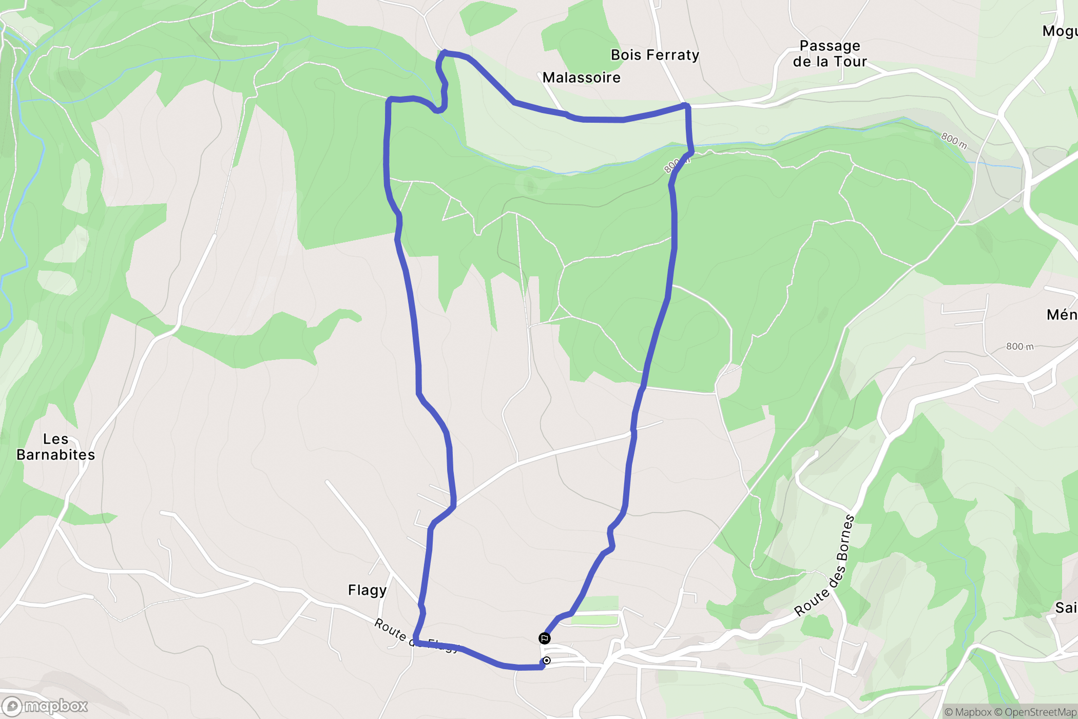 Groisy : carte du parcours de randonnée - France
