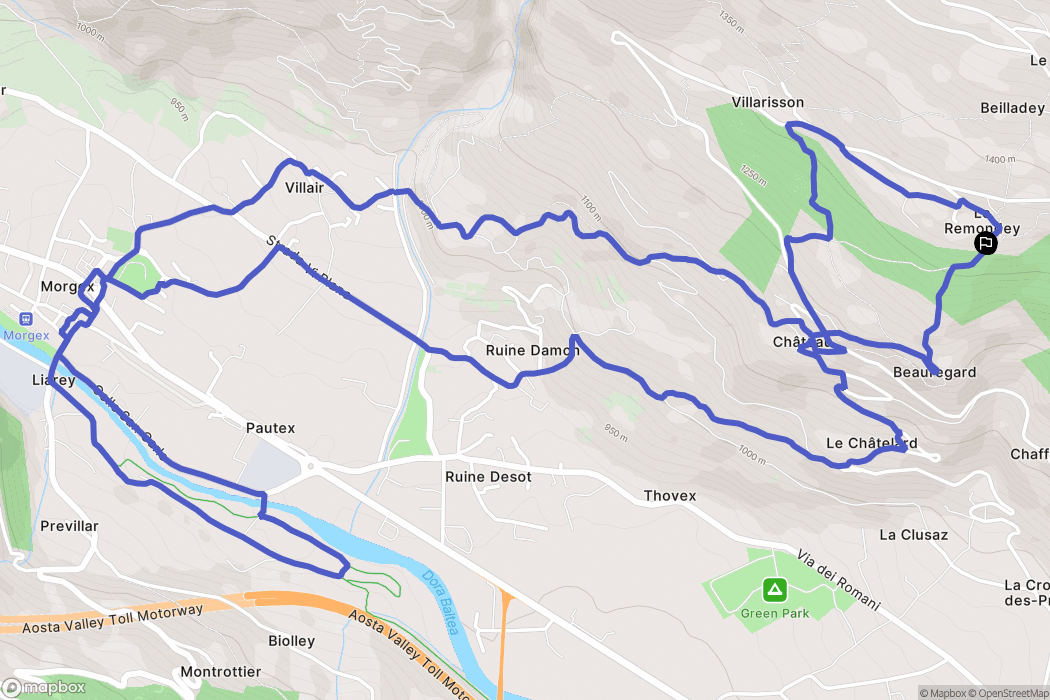 Remondey : carte du parcours de randonnée - Italy