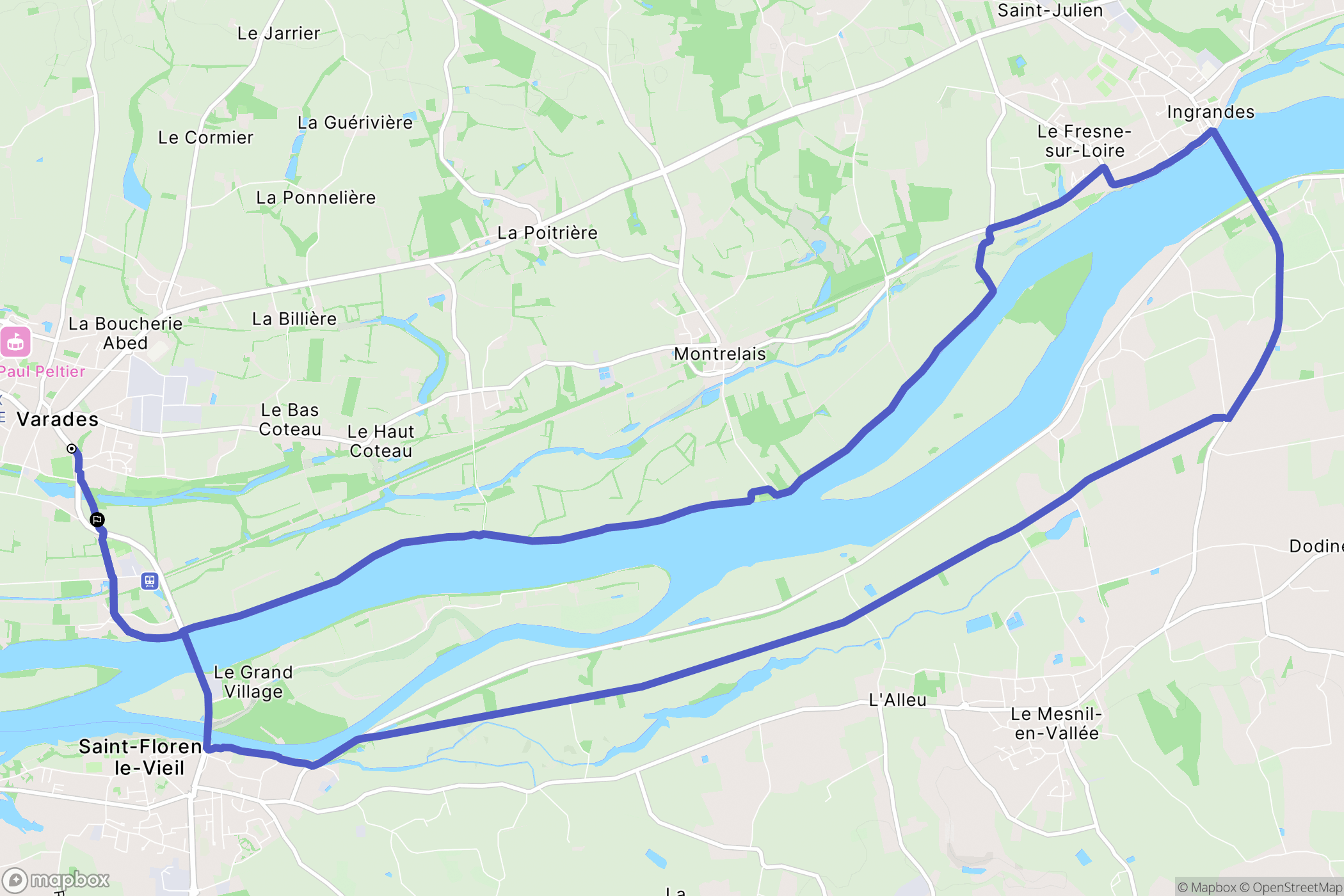 Loireauxence : carte du parcours de randonnée - France