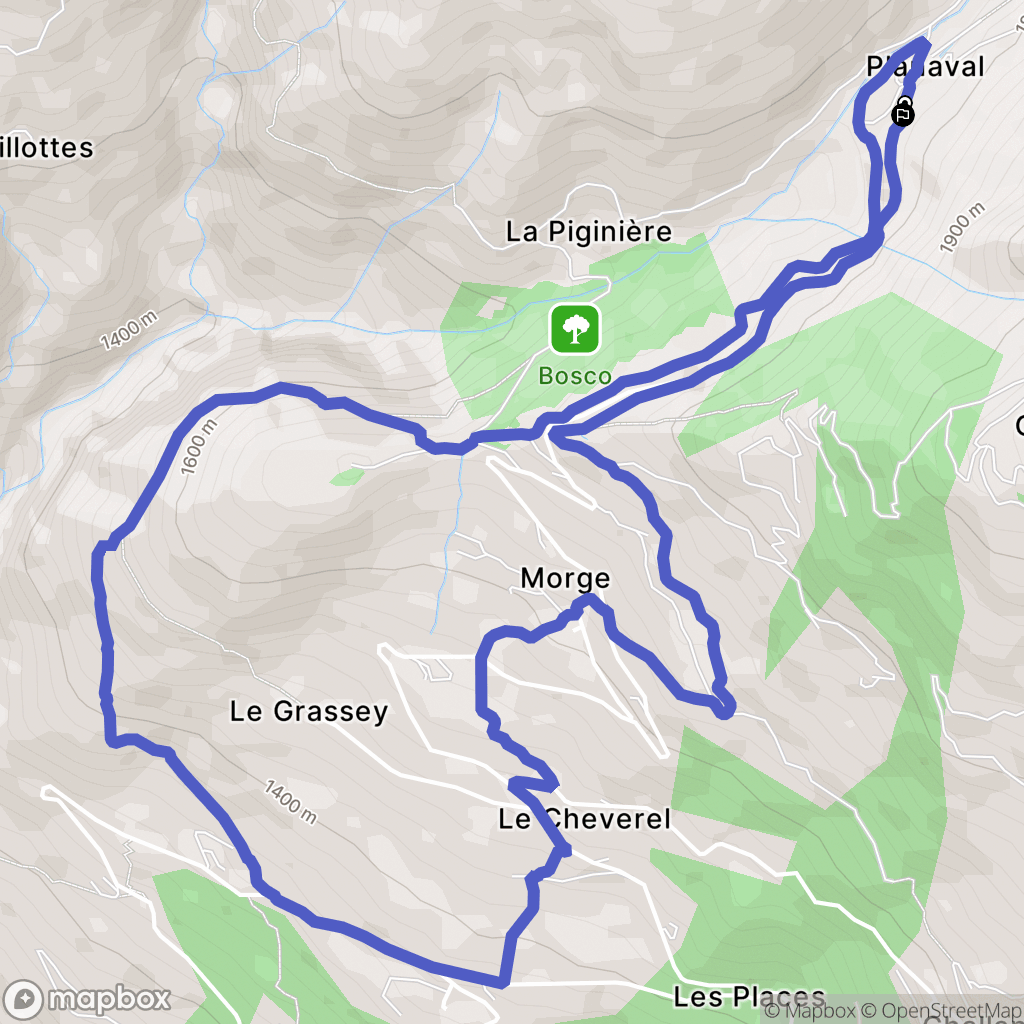 : carte du parcours de randonnée - Italy