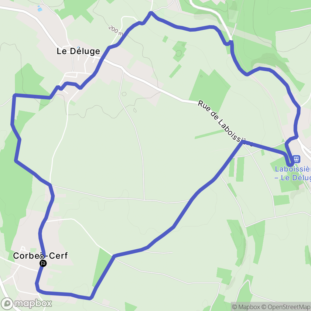 Corbeil-Cerf : carte du parcours de randonnée - France