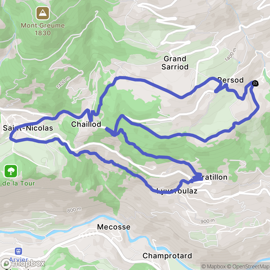 Rumiod : carte du parcours de randonnée - Italy