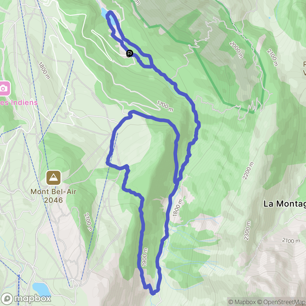 Courchevel : carte du parcours de randonnée - France