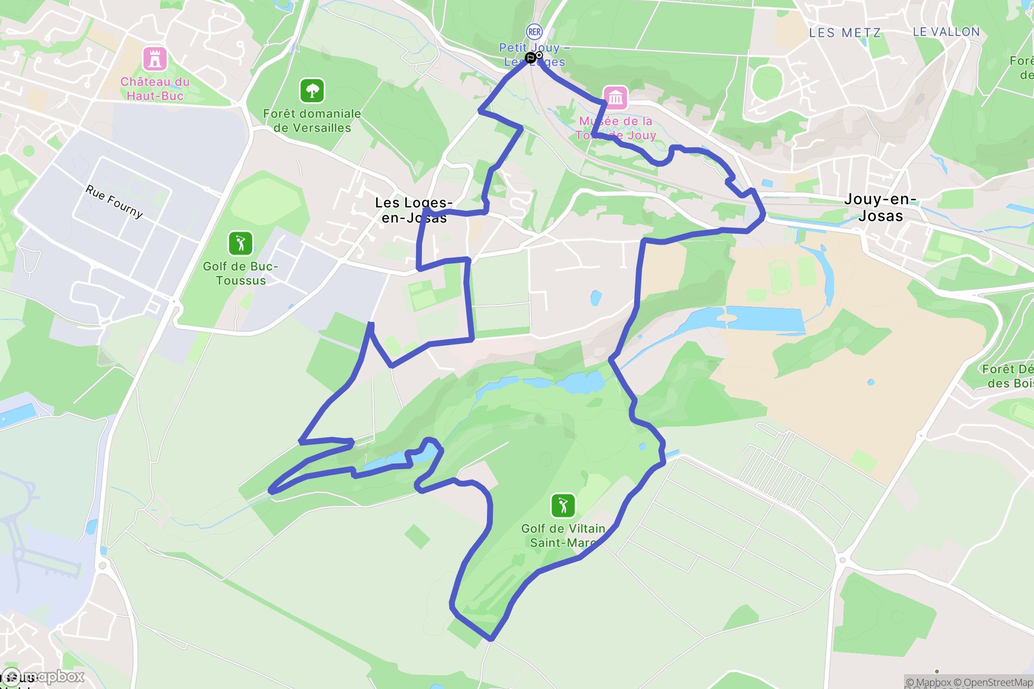 Jouy-en-Josas : carte du parcours de randonnée - France
