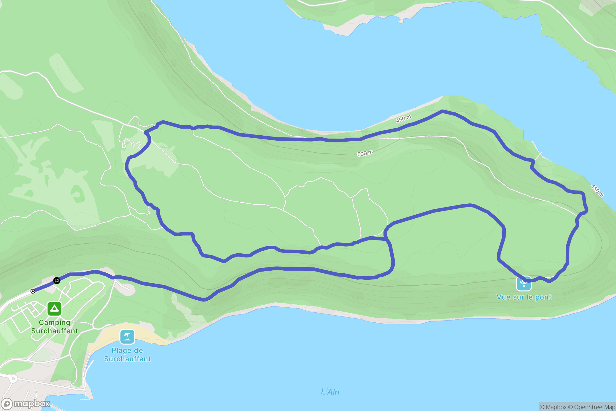 La Tour-du-Meix : carte du parcours de randonnée - France