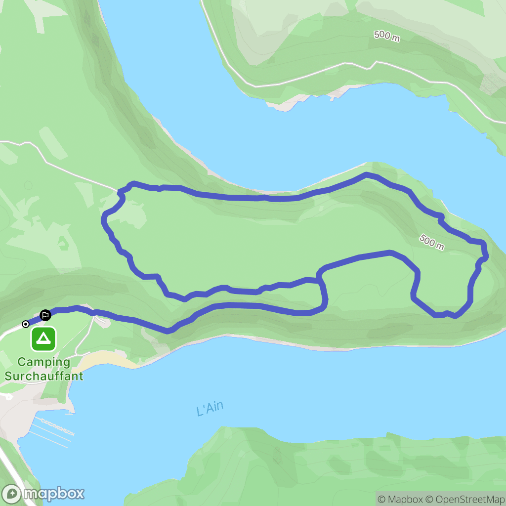 La Tour-du-Meix : carte du parcours de randonnée - France