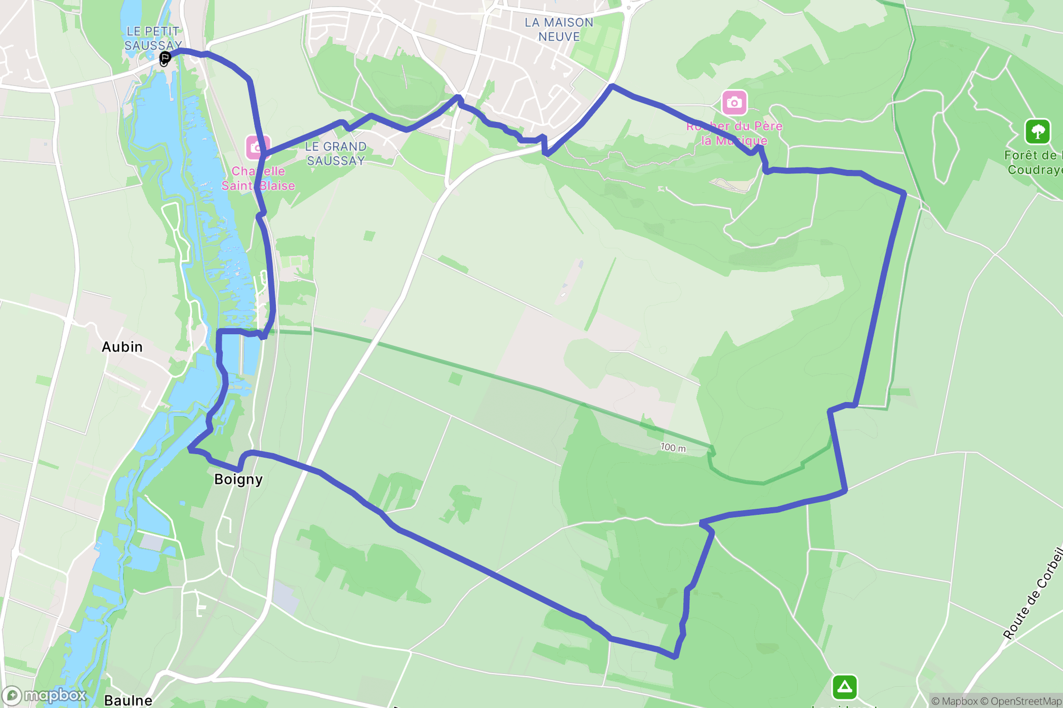 Itteville : carte du parcours de randonnée - France