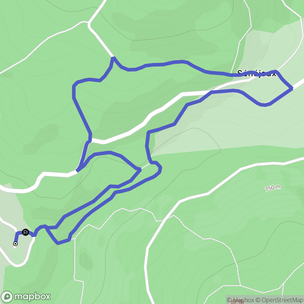 Pradines : carte du parcours de randonnée - France